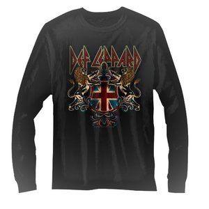 Def Leppard Defcrest Logo metal rock l/s Official T-Shirt L/XL fits XL NWT